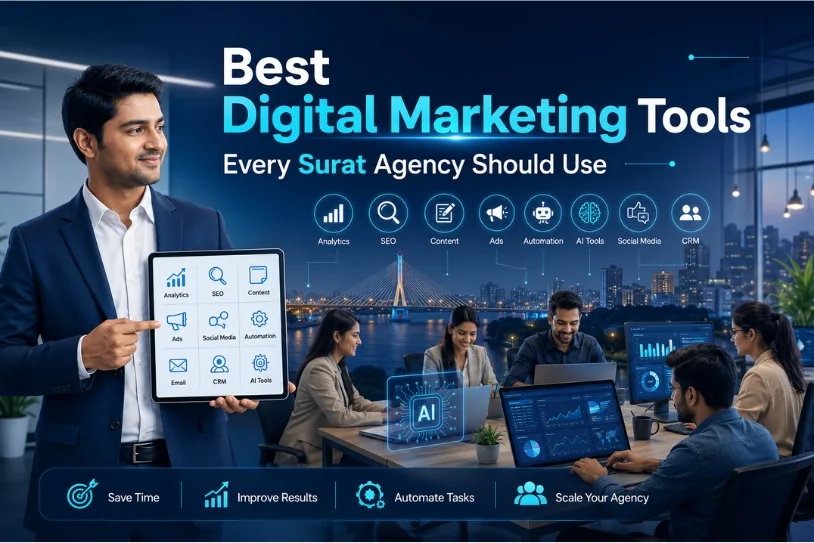 Blog Banner 814X543Pixel Best Digital Marketing Tools Every Surat Agency Should Use