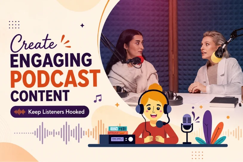 Blog Banner 814X543Pixel How To Create Engaging Podcast Content That Keeps Listeners Hooked