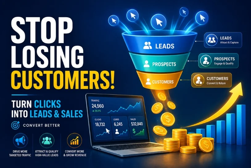 Blog Banner 814X543Pixel Stop Losing Customers The Secret To Turning Clicks Into Leadssales 1